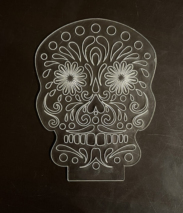 laser engraved sugar skull