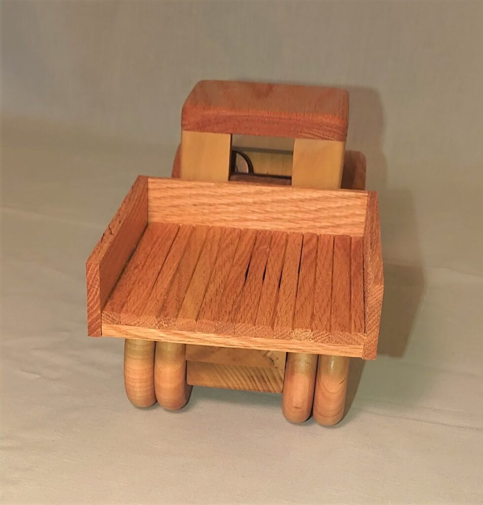 Handmade discount Large Oak Wood Toy Truck Vintage